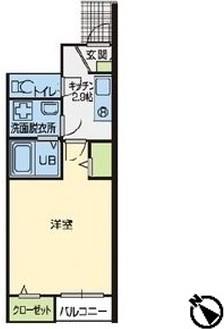 メゾンドボヌール(1K/1階)の間取り写真