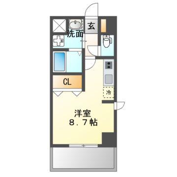 プログレッソ八田(ワンルーム/5階)の間取り写真