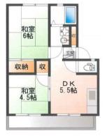 アーバン松陰(2DK/2階)の間取り写真