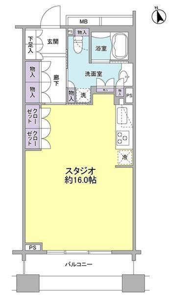 パークフラッツ銀座イースト(ワンルーム/4階)の間取り写真