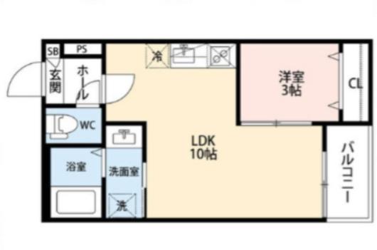 GRANDBLUENAGASUKA I(1LDK/1階)の間取り写真