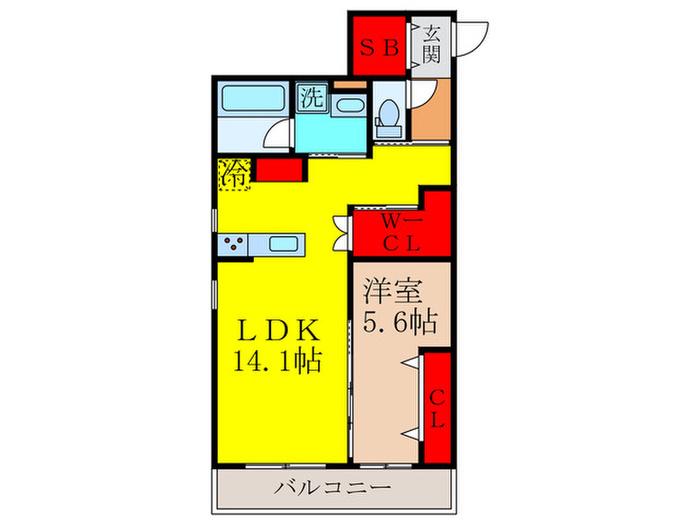 GRAN ウエスト(1LDK/2階)の間取り写真