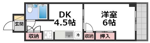 メゾン・ハーミティジ(1DK/3階)の間取り写真