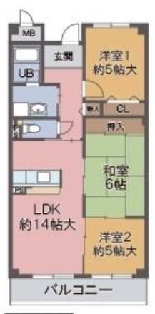 カーサー立花(3LDK/2階)の間取り写真