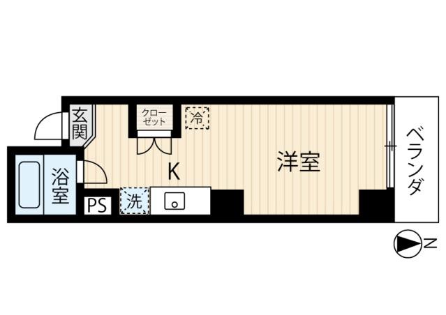 ステイタス小網(ワンルーム/4階)の間取り写真