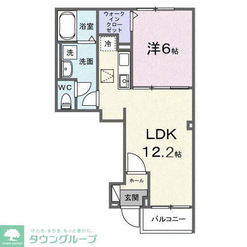 グロウヒルズ(1LDK/1階)の間取り写真