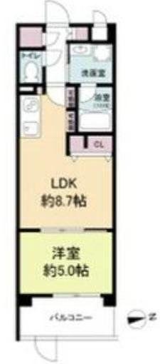 ESTAGEO関目高殿(1LDK/4階)の間取り写真