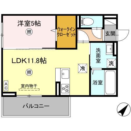 M&S中央町プレミアム A棟(1LDK/3階)の間取り写真