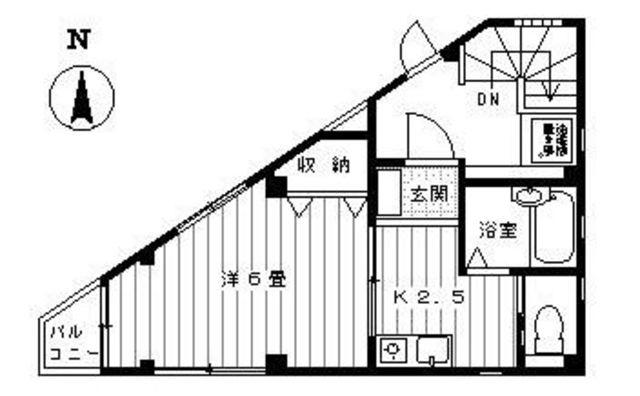 明幸ビル(1K/3階)の間取り写真