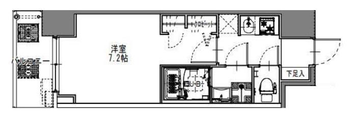 S-RESIDENCE阿波座BOUNCY(1K/14階)の間取り写真