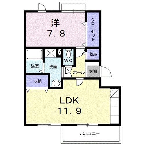 ラ・クレール(1LDK/3階)の間取り写真