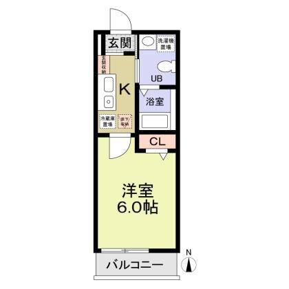 パルトネール綱島I(1K/1階)の間取り写真