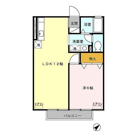 プログレヒノ(1LDK/2階)の間取り写真