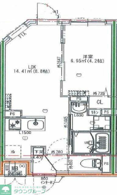 CROSTONE成増(1LDK/1階)の間取り写真