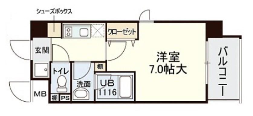 新大阪南グランドマンション(1K/4階)の間取り写真