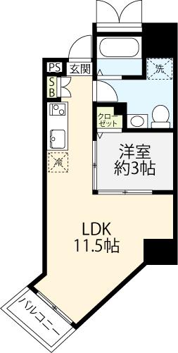 LAULEA(1LDK/2階)の間取り写真