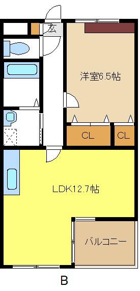 CASA KS(1LDK/2階)の間取り写真
