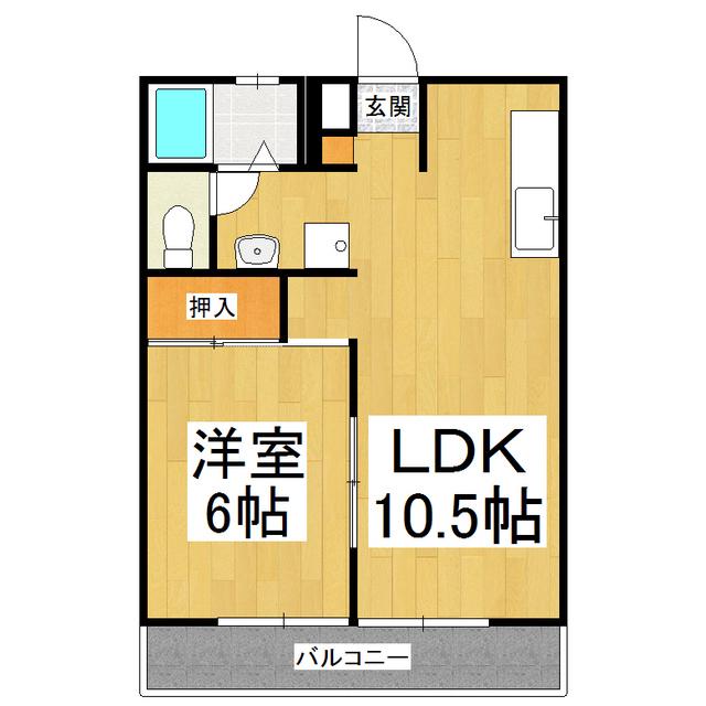 ブエナビスタ浅間(1LDK/4階)の間取り写真