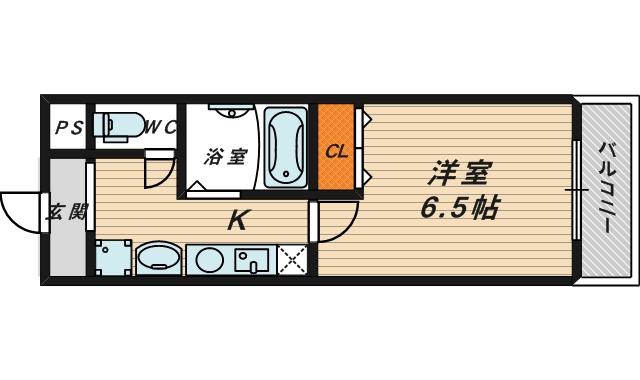 ラボ城北(1K/5階)の間取り写真