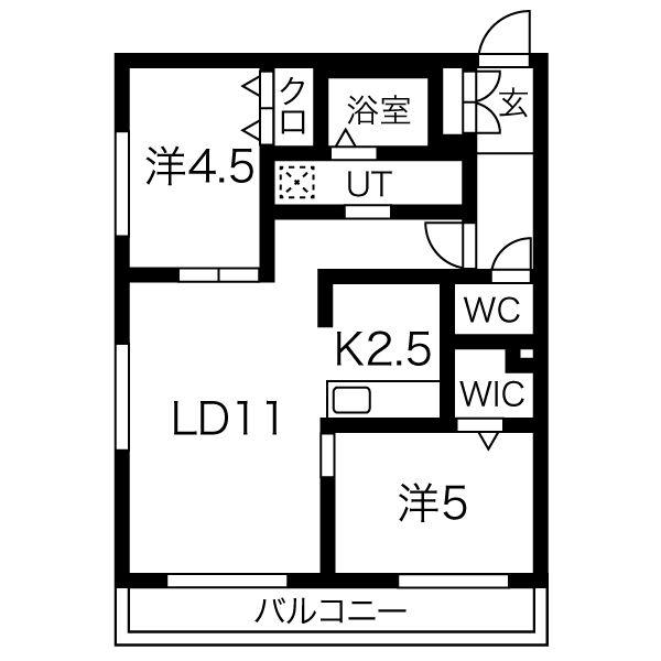RESIDENCE SHINMEI新道東(2LDK/4階)の間取り写真