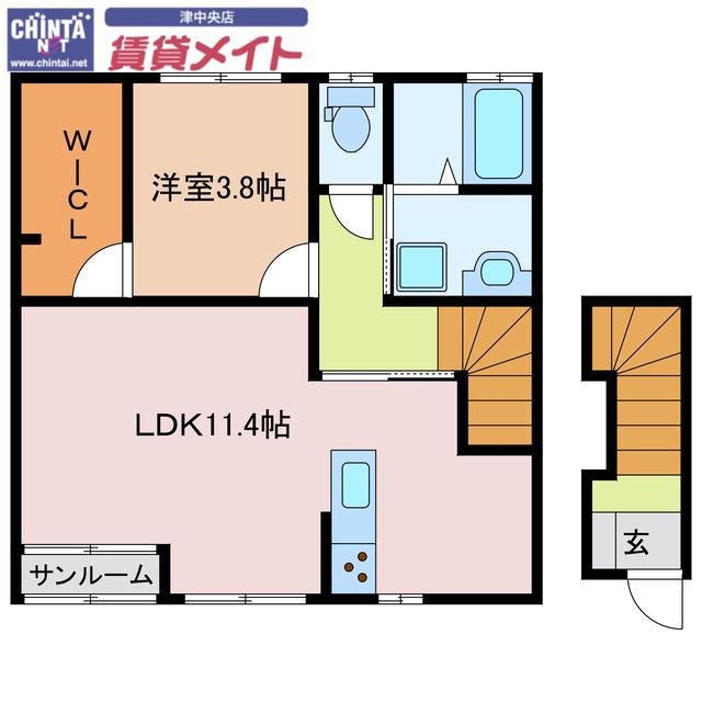 LINK(1LDK/2階)の間取り写真