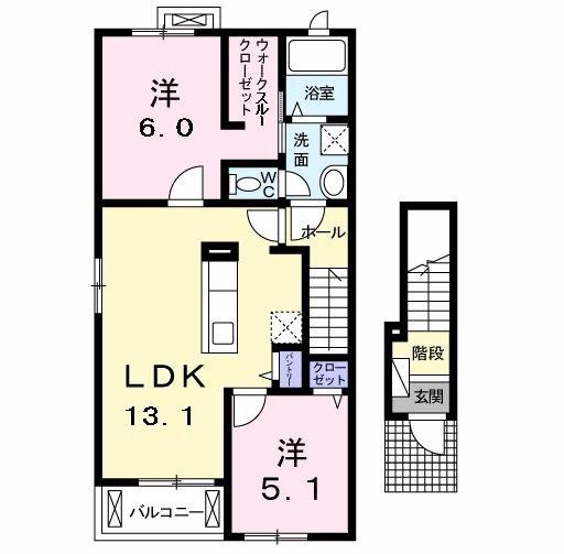 リ・バージ(2LDK/2階)の間取り写真
