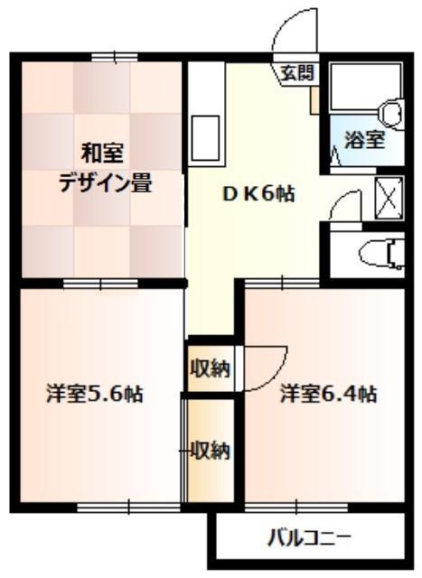 グリーンヒルズY(3DK/1階)の間取り写真