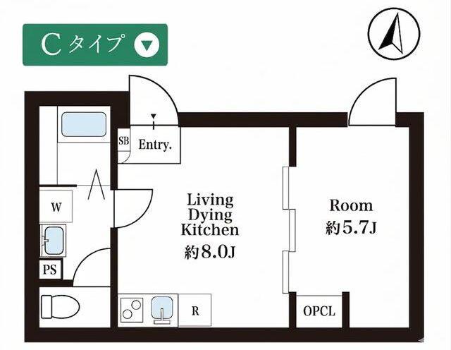 プライムスクエア池上(1LDK/2階)の間取り写真