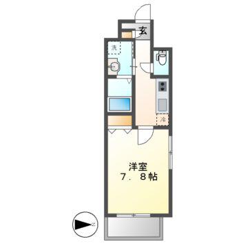 シェリール東桜(1K/6階)の間取り写真