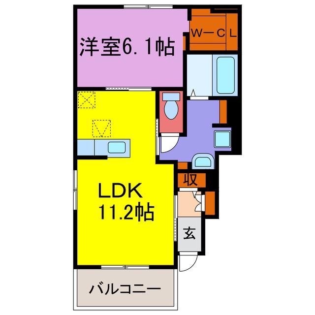 フェリア福新A・B(1LDK/1階)の間取り写真