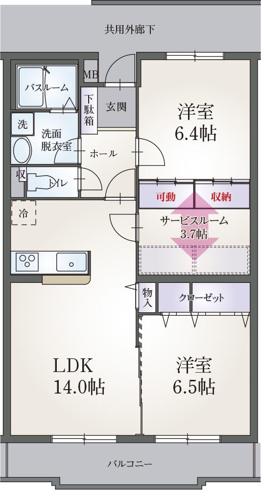 シンフォニーハウス(2SLDK/1階)の間取り写真