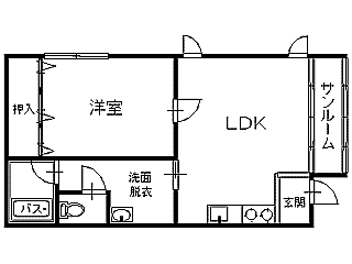 コーポ清和(1LDK/2階)の間取り写真
