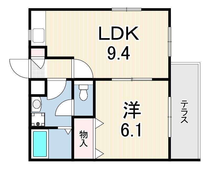 高照マンション2(1LDK/1階)の間取り写真