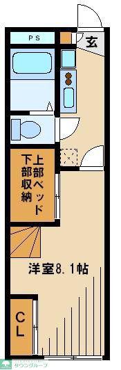レオパレスエーデルハイム(1K/2階)の間取り写真