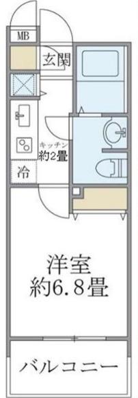レジデンシア麻布十番(1K/12階)の間取り写真