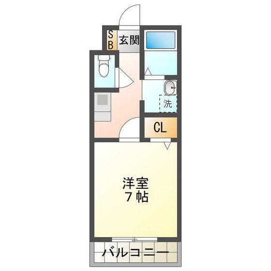 あかつき苑ハイツ I(1K/3階)の間取り写真
