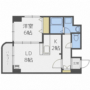 ブリッジひばりが丘(1LDK/2階)の間取り写真