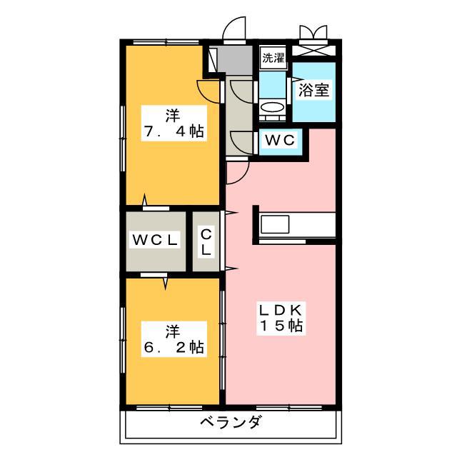 エクセルコートA(2LDK/3階)の間取り写真