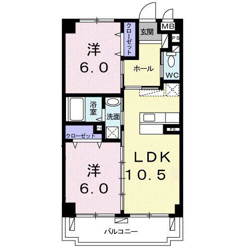 サングローブ(2LDK/1階)の間取り写真