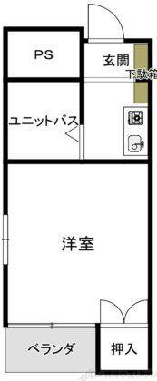 コーポはる(1K/4階)の間取り写真