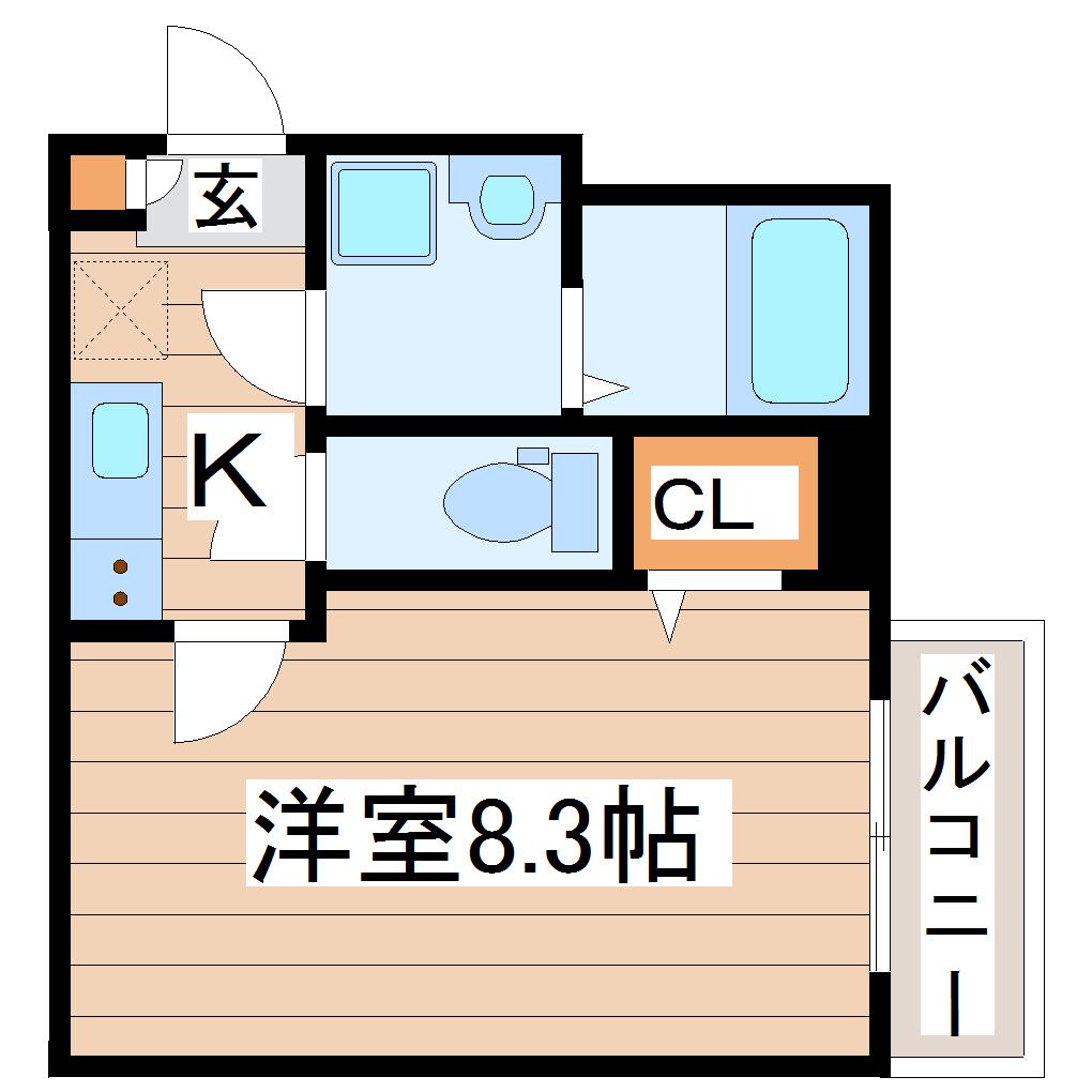 ベアトリーチェ北仙台(1K/3階)の間取り写真