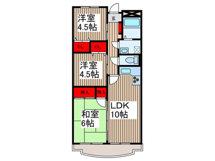 メゾンド・フジ(3LDK/1階)の間取り写真