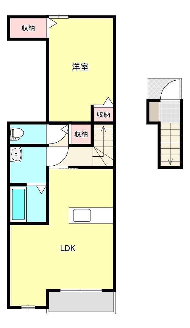 さくらハウス(1LDK/2階)の間取り写真