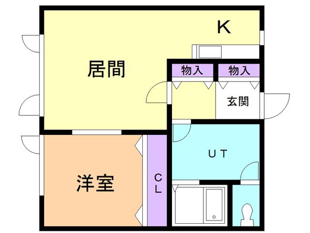 ハイツ紫苑青葉(1LDK/2階)の間取り写真