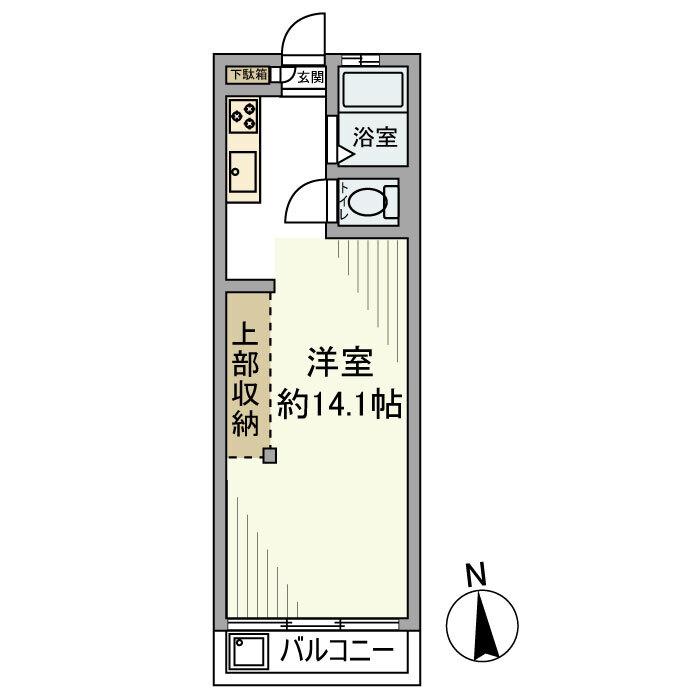 日吉ときわ台コーポ(ワンルーム/4階)の間取り写真