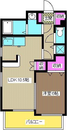 サンワード行徳(1LDK/4階)の間取り写真