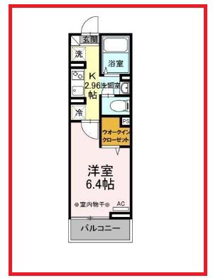 リビングヴィレッジ新柴又(1K/2階)の間取り写真