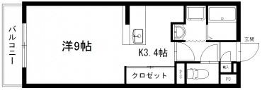 カルミア(ワンルーム/2階)の間取り写真