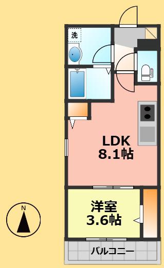 ジーメゾン味美アルモニー(1LDK/1階)の間取り写真