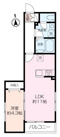 ALTIRA池袋本町(1LDK/2階)の間取り写真